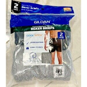 Gildan Cool Spire Tag Free Men's Boxer Briefs Size M  Multicolored 2Pack
